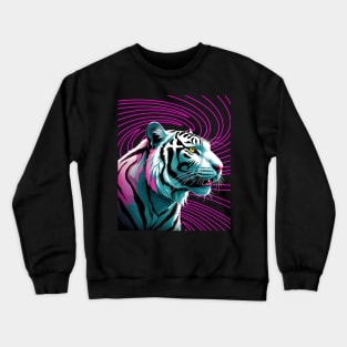 WHITE BENGAL TIGER NEON THEMED Crewneck Sweatshirt